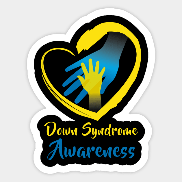 Holding Hands World Down Syndrome Awareness Day Sticker by nadinecarolin71415
